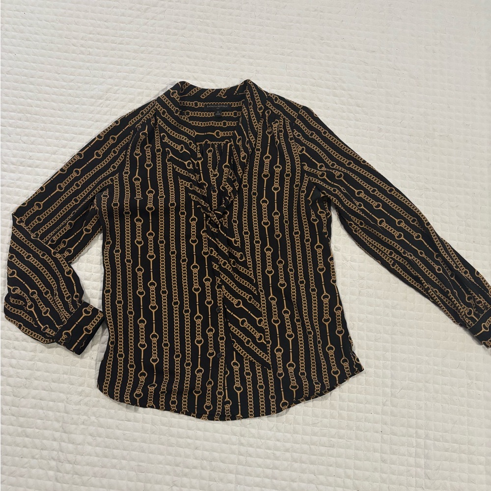 Banana Republic Medium Chic Black and Gold Women's Top